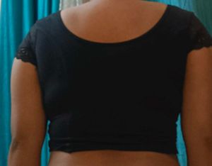 Black Lace Sleeve Crop Top