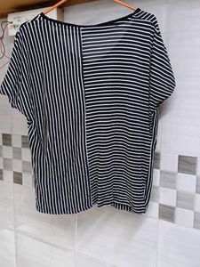 Striped V-Neck Tunic Top