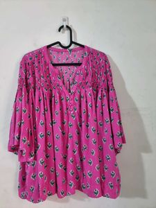 00170 Pink Floral tunic blouse