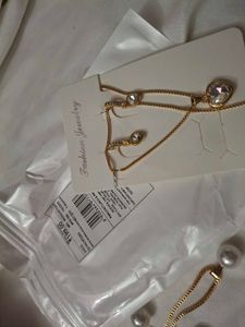Sparkling Heart Necklace &amp; Earrings Set