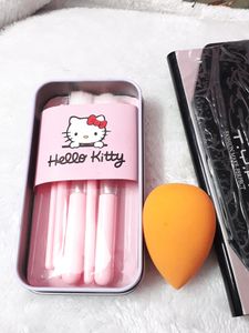 Face And Eye Makeup Palette Brushes Sponge Combo