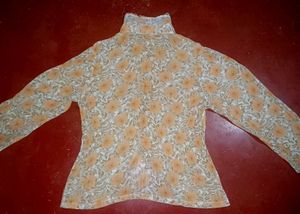 Elegant Lace Collar Floral Shirt
