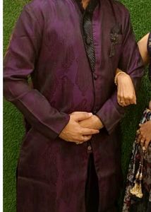 Men's Purple Indo western Ethnic Kurta set