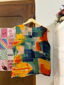Abstract Print Sleeveless Top