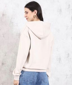 Shein Cream Hoodie with Heart Graphic