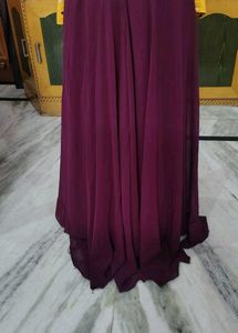 Burgundy Embroidered sharara.