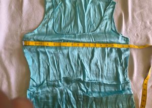 pure satin Chic Teal Sleeveless Tank Top
