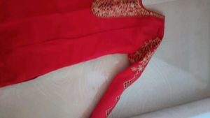 Red Embroidered kurta