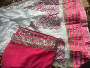 Beautiful Baby Pink &amp; White Lehenga Choli