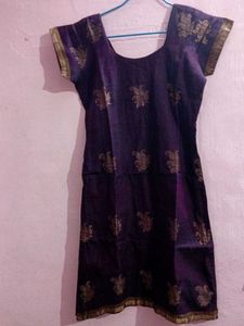 Elegant Purple Cotton Silk Kurta set