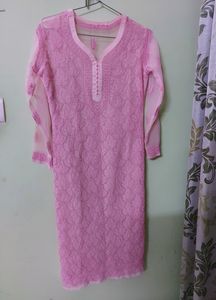 Chikankari Pink Kurta
