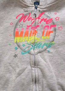 Full Sleeves Hoodies Glitter Text Print
