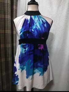 Abstract Print Halter Neck Dress-SET OF 2 💕