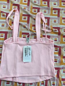 Pink Ribbed Crop Top