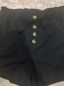 Stylish Black Shorts with Button Detail🖤