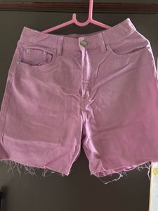 Pastel Pink  Denim Shorts