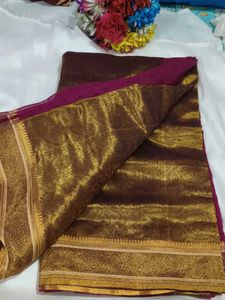 Elegant Maroon &amp; Pink Silk Saree with blouse