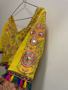 Vibrant Yellow Embroidered Lehenga Skirt and blous