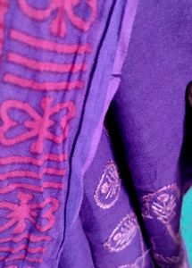 Vibrant Purple &amp; Pink cotton Saree