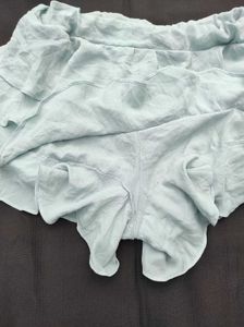 Light Blue Ruffled Mini Skirt with shorts attached