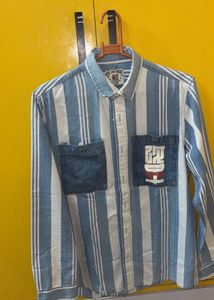 Stylish Striped Denim Shirt