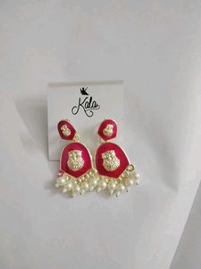 60. Pink Owl Jhumka Earrings