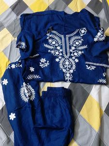 Elegant Navy Blue Kurta Set