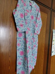 Light Blue Floral Kurta