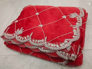 Red Embroidered Saree