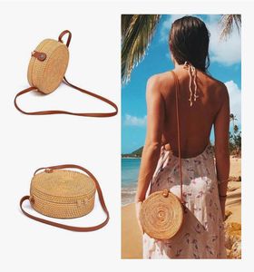 Rattan Round Crossbody Bag