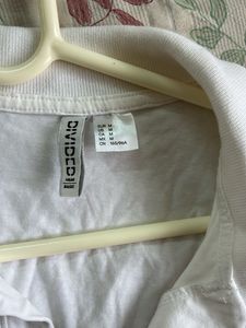 White Cropped Polo T-Shirt