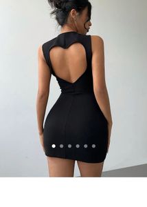 Chic Black Halter Neck Mini Dress