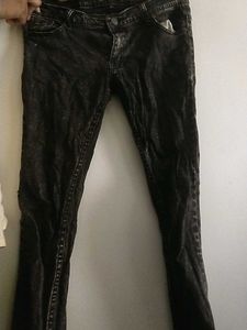Stylish Black Washed Denim Jeans