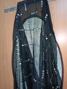 Sparkling Black Dupatta with Sequins 2psc