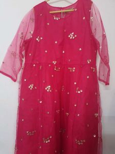 Pink Sequin Tulle Dress With Tag