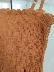 Smocked Orange Maxi Dress