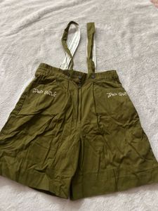 Olive Green Pinafore Shorts