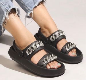 Chunky Embellished Slingback Sandals