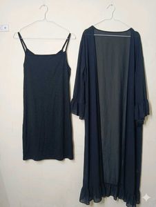 Chic Black Sheer Kimono Dress