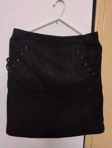 Chic Black Skirt with Detailed Accents