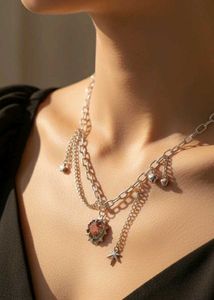 soft soldered goth Chain Necklace with othe items