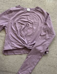 Lavender Twist Front Long Sleeve Top