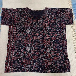 Ajrakh Print Dyed Cotton Tops (Combo of 2)