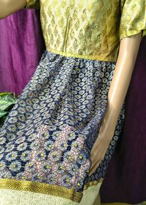 Girl frock Vibrant 🇬🇧Yellow &amp; Blue Cutwork