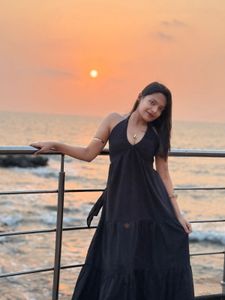 Elegant Black Halter Neck Maxi Dress