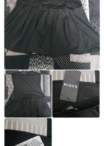 set of Chic White top and black Strapless Dress