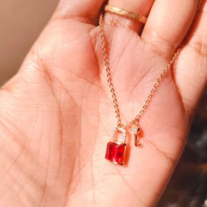 Lock &amp; Key Pendant Necklace