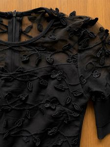 Elegant Black Lace Detail Dress