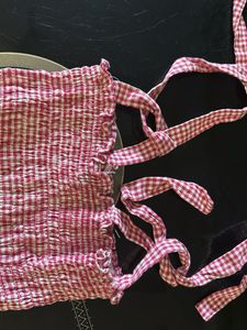 Chic Gingham Smocked Top