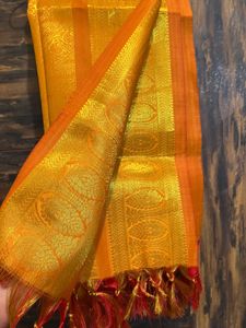 Vibrant Orange Silk dupatta